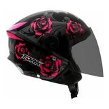 Capacete Para Moto Pro Tork Protork Flores Capacete New Liberty 3 Elite Flowers Rosa Fosco Tamanho 60