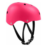Capacete Para Skate Bike Patins Patinete Long Adulto P Cor Rosa