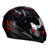 Capacete Peels Aberto Moto Com Oculos Interno Robocop Urban Tamanho Do Capacete 60 G Cor Preto Fosco Com Vermelho