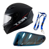 Capacete Preto Fosco Helt 56 Viseira Iridium Chaveiro