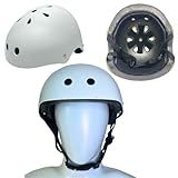 Capacete Profissional Juvenil Adulto Tamanhos P M G Para Prática De Skate Patins Patinete Branco Grande 