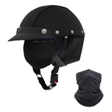 Capacete Protork Coquinho Moto Custom Couro Bandana
