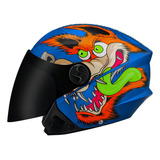 Capacete Protork New Liberty Three Coyote Fosco Viseira Fumê Cor Azul Tamanho Do Capacete 60