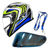 Capacete Race Drive Helt 62 Viseira Iridium Chaveiro