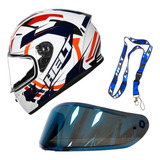 Capacete Race Gt Helt 64 Viseira Iridium Chaveiro