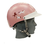 Capacete Regulável Hipismo Leve Adulto Criança Cavalgar Rosa