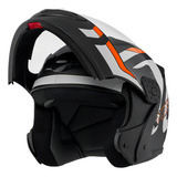 Capacete Robocop Escamoteável Fechado Mixs Gladiator Delta S Cor Branco Laranja Fosco Tamanho Do Capacete 62
