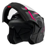 Capacete Robocop Escamoteável Fechado Mixs Gladiator Delta S Cor Cinza Rosa Fosco Tamanho Do Capacete 56