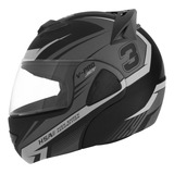 Capacete Robocop Moto Articulado Fechado Vpro 3 Jet Cristal