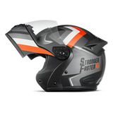 Capacete Robocop Stronger Faster Gladiator Etceter Fosco Cor Cinza laranja Tamanho Do Capacete 58