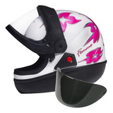 Capacete San Marino Femme Taurus Branco Mais Viseira Fume