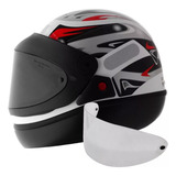 Capacete San Marino Taurus Automático Grafic Branco Brilho 62 Mais Viseira Fume