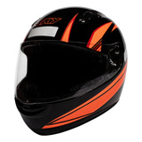 Capacete Sky Apolo Preto Brilho Transf Laranja 60