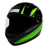 Capacete Sky Apolo Preto Brilho Transf Verde 56