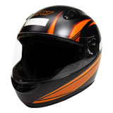 Capacete Sky Apolo Preto Fosco Transf Laranja 56
