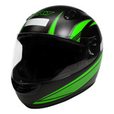 Capacete Sky Apolo Preto Fosco Transf Verde 56