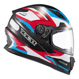 Capacete Texx Hawk Ride Azul Vermelho Branco Preto