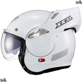 Capacete Texx Stratos Articulado Abre 180 Modular Escamoteável Protetor Queixo Móvel Retrátil Viseira Tipo Óculos Solar Interna Antirrisco Antiembaçamento Cor Branco Brilhante Tamanho 60