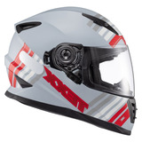 Capacete Texx Wing Grid Chumbo Vermelho Branco