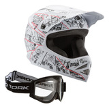 Capacete Trilha Infantil Oculos Off Road Factory Edition