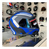 Capacete X11 Pro Surround Azul Óculos Interno Viseira Azul Tamanho 60