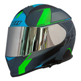 Capacete X11 Revo Flagger Sv Viseira Interna Verde Tamanh 58