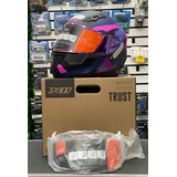 Capacete X11 Trust Pro Transit Viseira Colorida Cristal Cor Rosa Tamanho Do Capacete 60