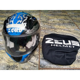 Capacete Zeus design 2000a semi Novo cor Linda Azul 56