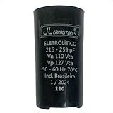 Capacitor Eletrolítico Partida Motores 216-259uf 50-60 Hz 70-C 127Vca 110v JL Capacitores
