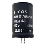 Capacitor Eletrolítico Radial 680uf 250v Epcos 2 Peças 