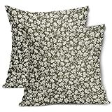 Capas De Almofadas Florais Margaridas Bege Verde Oliva 50 X 50 Centímetros Vintage Flores Decorativas Conjunto De 2 Blocos De Almofadas De Linho De Algodão Decoração De Casa De Fazenda Para Sofá