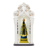 Capela 34 Cm Com Imagem De Nossa Senhora Aparecida Inquebráv Cor Branco