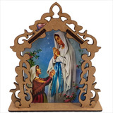 Capela Oratorio De Madeira Imagem Nossa Senhora De Lourdes
