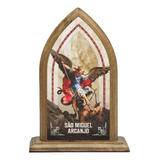 Capelinha De Madeira São Miguel Arcanjo Mesa 14cm Oratório