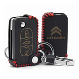 Capinha Couro P Chave Canivete Citroen Aircross 3 Botoes