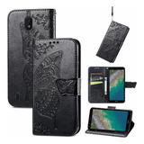 Capinha Para Nokia C01 Plus Carteira Borboleta Asa Multi cor