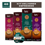 Cápsulas 3 Corações Cappuccino Classic Tres Kit 40 Unidade