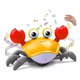 Caranguejo Brinquedo Bebe Fujão Sensor Som Luz Recarregável