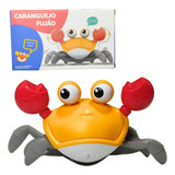 Caranguejo Fujão Brinquedo Bebê Toca Música Luz Recarregável