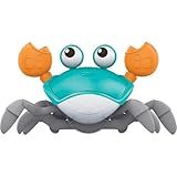 Caranguejo Fujão Brinquedo Divertido Com Música Que Anda E Evita Obstáculos Com Sensor Para O Desenvolvimento Do Seu Bebê A Pilhas AA Linha Premium