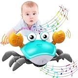 Caranguejo Fujão Brinquedo Robô Siri A Pilha Com Indução Sensor Musical Infantil Bebê Caranguejo Criativo Desenvolvimento Infantil Crab Toy Brinquedos Bebe 0 A 6 Meses Premium MyBrins Verde 