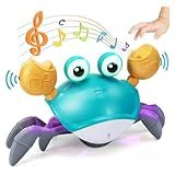 Caranguejo Fujão Pega Caranguejo Brinquedo Divertido Com Música Que Anda E Evita Obstáculos Com Sensor Para O Desenvolvimento Do Seu Bebê Linha Premium