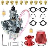 Carburador VM22 De 26 Mm Para Predator 212cc Honda GX160 GX200 196cc CT200U KT196 Moto Mini Bike E Go Kart 6 5HP Motor Com Filtro De Ar De 38 Mm Coletor De Admissão Jatos Principais Vermelho