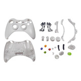 Carcaça Compatível C Controle De Xbox 360 Branca Com Botões