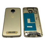 Carcaça Traseira C Lente Moto Z2 Play Xt1710 Dourada Nova