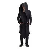 Cardigan Casaco Com Capuz Moletom Masculino Sobretudo Sueter