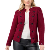 Cardigan Feminino Inverno Casaco Malha Tricot Botão 20358