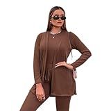 Cardigan Feminino Mais Blusa Kimono Manga Comprida Casaco Sobre Tudo BR Numérico 34 40 Regular Regular 2 Marrom 