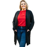 Cardigan Kimono Plus Size Longo Casaco Blusa Feminino