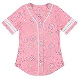 Care Bears Camisa De Beisebol Feminina - Camisa De Beisebol Feminina Clássica De Malha Com Botões - Camiseta Cheer Friend Funshine Good Luck- Rosa- Branco- M